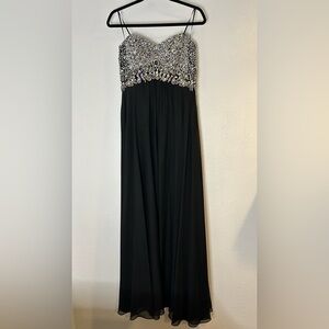 Decode 1.8 Elegant Black Embroidered Dress Size 10
